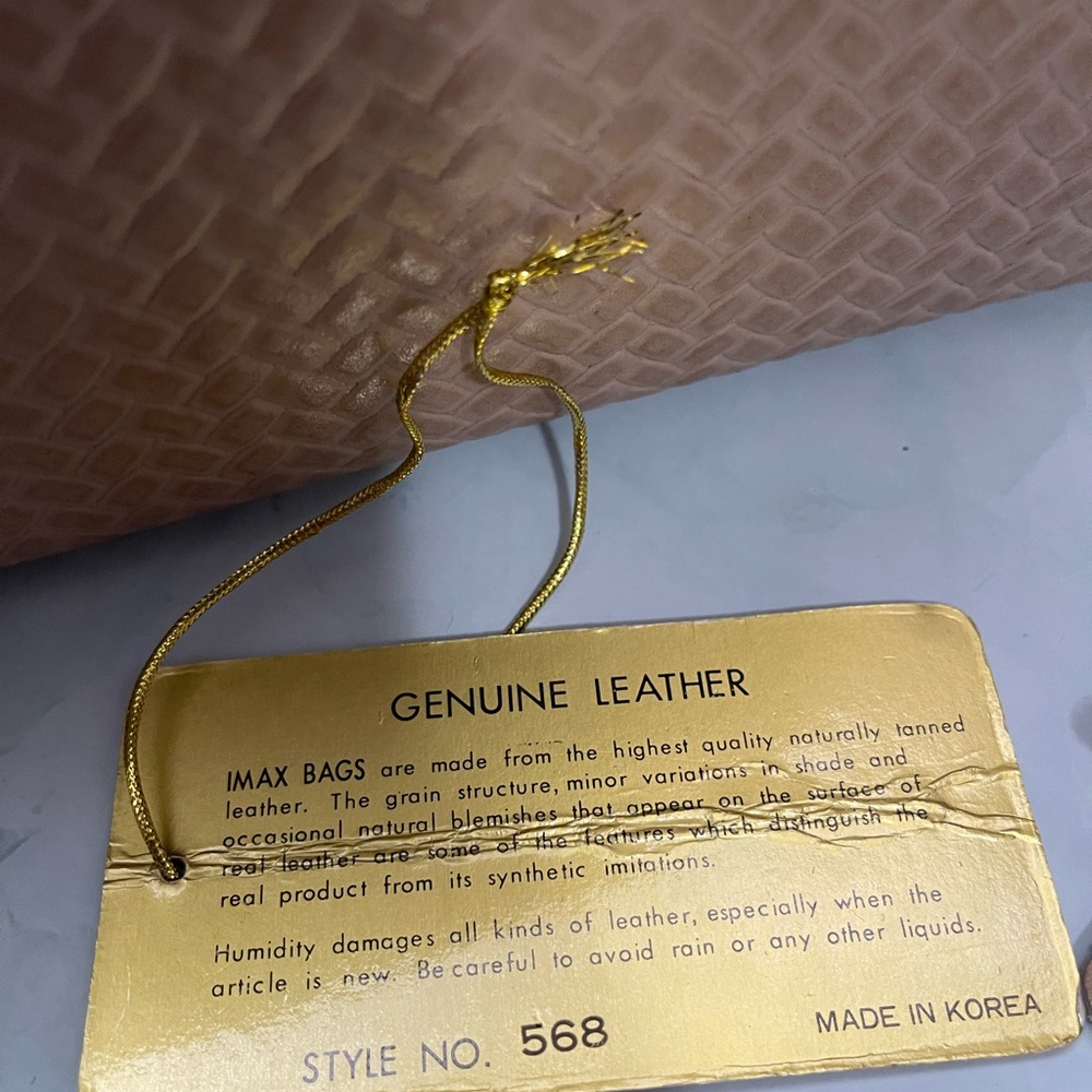 IMAX Genuine Leather Top Handle Bag Gold Hardware Made in Korea Rare Find - Picture 9 of 16